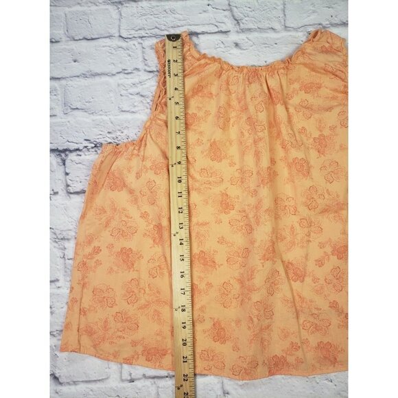 NEW A.N.A Women's Size XL Orange Floral Open Back Tank Top Blouse - Picture 5 of 6